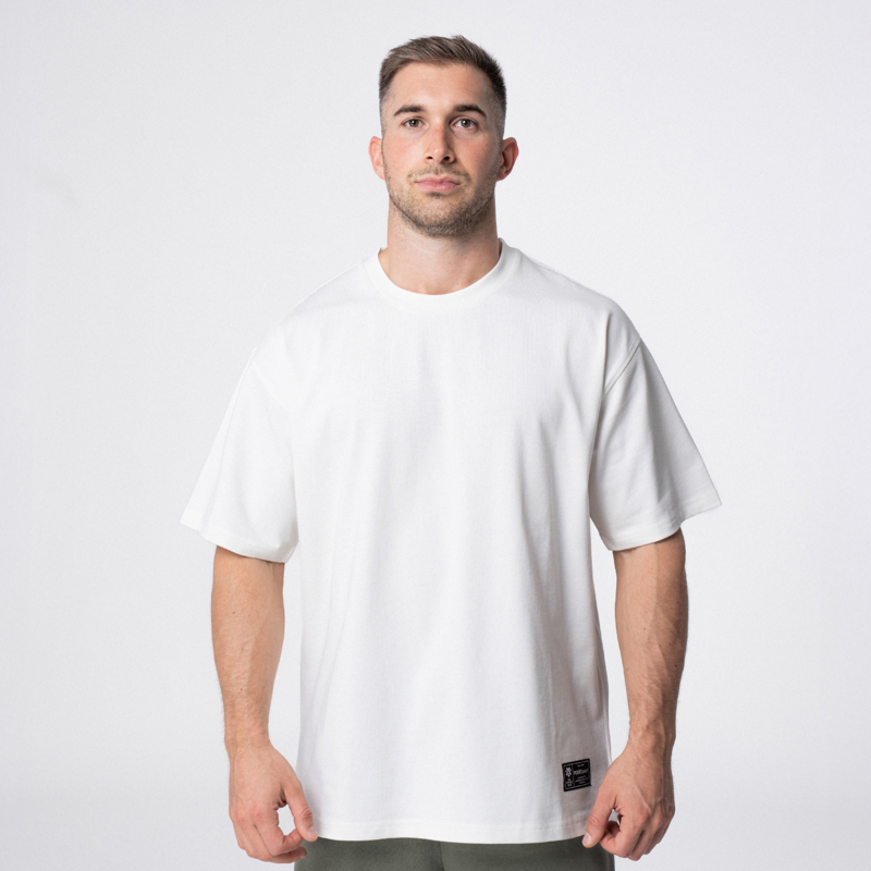 Polleo Men's Forge Oversized Statement Short Sleeve T-Shirt, White - S/M